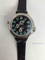 Swiss Grade Copy Fendi Watches Crazy Carats Black Leather Strap